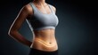 © AZ Studio - Close up view of a person's stomach area showing glowing lines to indicate discomfort in the digestive system with a dark background