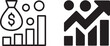 © Rongela art - Finance growth chart icon with money bag and rising bar graph for business success investment analysis and financial management concepts