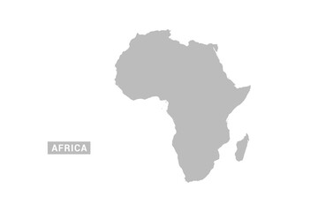  Africa map - Minimal Flat Vector Illustration in Black and Gray, Isolated on White Background, Ideal for Infographics, Educational Use, Reports, and Presentations.