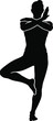 © MD AMINUL ISLAM - Yoga Tree Pose Variation with Crossed Arms Silhouette Illustration