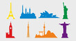 © @_ greta - Colorful World Landmarks Silhouettes Collection - Famous Architecture Icons