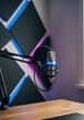 © Alpha - A professional audio setup in a contemporary home workspace features a high-quality condenser microphone on a boom arm with soundproofing, soundproof, recording, voice