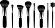 © Jenz0 - Monochrome makeup brush silhouette on white background