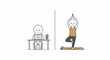 © Untung - Person doing yoga in studio.