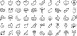 © Mst - Fruit and vegetable line icons, healthy food outline, organic produce illustration, farm fresh design, nutrition graphics, vegetarian diet, cooking symbols, natural