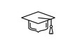 © ROP - “Linear graduation cap icon isolated on white background for education, university, and academic achievement vector illustration”