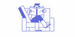 © Rahul - A person deeply engrossed in reading a large open book in a chair