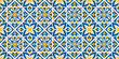 © Chorna_L - Blue and yellow ceramic tiles in traditional Mediterranean style. Seamless floral pattern with Portuguese mosaic ornament for elegant interior design. Vector illustration