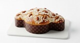 Colomba Cake with Almonds on White Background