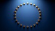 © DendyPutraPurnama - Europe Day celebration with a circle of golden stars on a deep blue background, symbolizing unity and collaboration