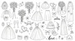 © Teten - Collection of Wedding Elements Hand-Drawn Sketch Style.
