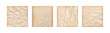 © A_Y_N - Paper tear collection for poster background parchment old texture crumpled. Kraft folded rip teture for recycled square sheet set, bundle kit brown beige bg. Paper social post for poster torn craft.