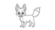 © Grizzly Bearz - Adorable Cartoon Fennec Fox Line Art for Coloring Pages Whimsical Woodland Creature Perfect for Children's Art Projects and Educational Materials a Delightful Drawing of a Desert Dweller.