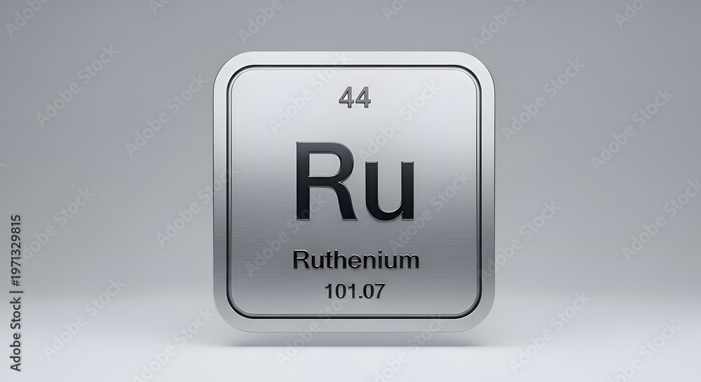 Ruthenium Element Symbol Ru Periodic Table Science Chemistry Atomic ...