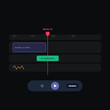 © Design Chemist - Video editing software interface with timeline and AI enhance tool, digital post-production workspace, dark mode multimedia editor dashboard