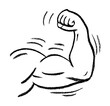 © Grunge Designs - Muscle Arm Crayon Chalk Drawing Vector