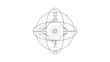 © Nan Langit - Line drawing of a detailed atomic model with labeled parts on a white background in a technical illustration style.