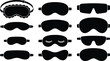 © Nayan - Comprehensive Vector Collection of Eye Sleep Mask Silhouettes Featuring Various Blindfold Designs for Better Sleep Relaxation Travel Wellness and Healthy Night Rest Graphic Design Projects.