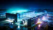 © KAI - Large Data Center Campus in Industrial Zone at Night