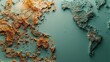 © Zhanna - Three Dimensional World Map Relief With Textured Continents And Pacific Perspective