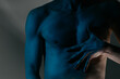 © skeronov - the body of an athletic young man without clothes. Concept: men's health, prominent abdominal muscles, clean skin