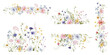 © Veris Studio - Spring bouquet set. Watercolor colorful wildflower floral clipart - flower meadow green red yellow herbs leaves. Wedding invitation, fashion, background, textile. Peony, rose, shamrock, chamomile
