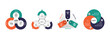 © Erik Rukmana - Triangle infographic 3 way chart set. Diagram information label with 3 option step. vector ilustrasi editable