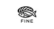 © MAHARANI - Minimalist fish logo with text FINE