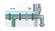 © Rosita - Electrical Wiring and Cable Management Illustration with Colorful Wires and Junction Box