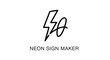 © SUKOPOL - Modern Neon Sign Maker Logo with Lightning Bolt and Abstract Shape