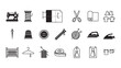 © MdNaiemHossain - Sewing icons, 20 black and white line icons, sewing tools and equipment, fashion design elements