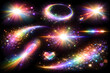 © mitu - 虹色レンズフレアと光のエフェクトセット カラフル素材（Rainbow lens flare light effects set）