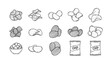 © MdAiyub - Potato chips doodle icon set hand drawn crispy snack outline vector collection
