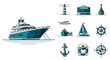 © Sifaul - Luxury Yacht and Nautical Icons Set: Boating and Maritime Elements