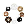 © Adi - Circle of Sewing Buttons: Black, White, Brown, and Tortoiseshell Textures