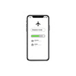 © BANJARETNO - Smartphone displaying airplane mode interface with progress bar and checkmarks.