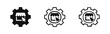 © drawing lines - E-commerce Operations Gear Icon Set, Online Store Management Click Symbol in Various Styles