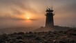 © Katyam1983 - Military Watchtower Silhouette Against Evening Sky