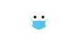 © fina - Cartoon face with blue mask.
