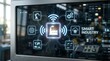© Aish-StudioX - Smart industry concept with factory icon and interconnected icons representing IoT, AI, and automation, symbolizing modern manufacturing processes and digital transformation in industry