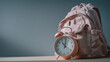 © Pedro - The clock and bag symbolize the rhythm of education and student life, with a sense of time.