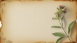 © Shahadat Graphics - Vintage Aged Paper Background with Botanical Flower Elegant Antique Parchment Texture Classic Floral Design Old Manuscript Style for Invitations Branding and Decorative Artwork