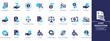 © SokretiRani - Cost Reduction solid icon set. Efficiency, operating, plan, profit, target, balance, budget, and more. Solid icon collection.