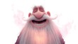 © Ayahe Stock - A cheerful 3D rendered elderly man with a long white beard and mustache laughs joyfully, eyes
