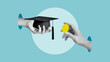 © Andrii - Education cost and return on investment concept with graduation cap and money exchange, tuition fees, student debt, paying for education, financial value of degree and career investment