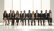 © Lucky Brands - A lineup of confident and diverse business professionals awaiting their turn, showcasing a strong and inclusive corporate workforce