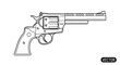 © Duren - Outline vector illustration of a classic revolver handgun