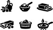 © vas_man - Line icon oliveoil butter cooking food ingredient set. Vector