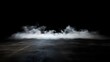 © stock.finder - White Smoke Drifting on Dark Wet Surface mist vapor