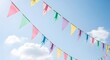© Ridwan - Colorful Triangular Flag Banners Flapping in Clear Sky